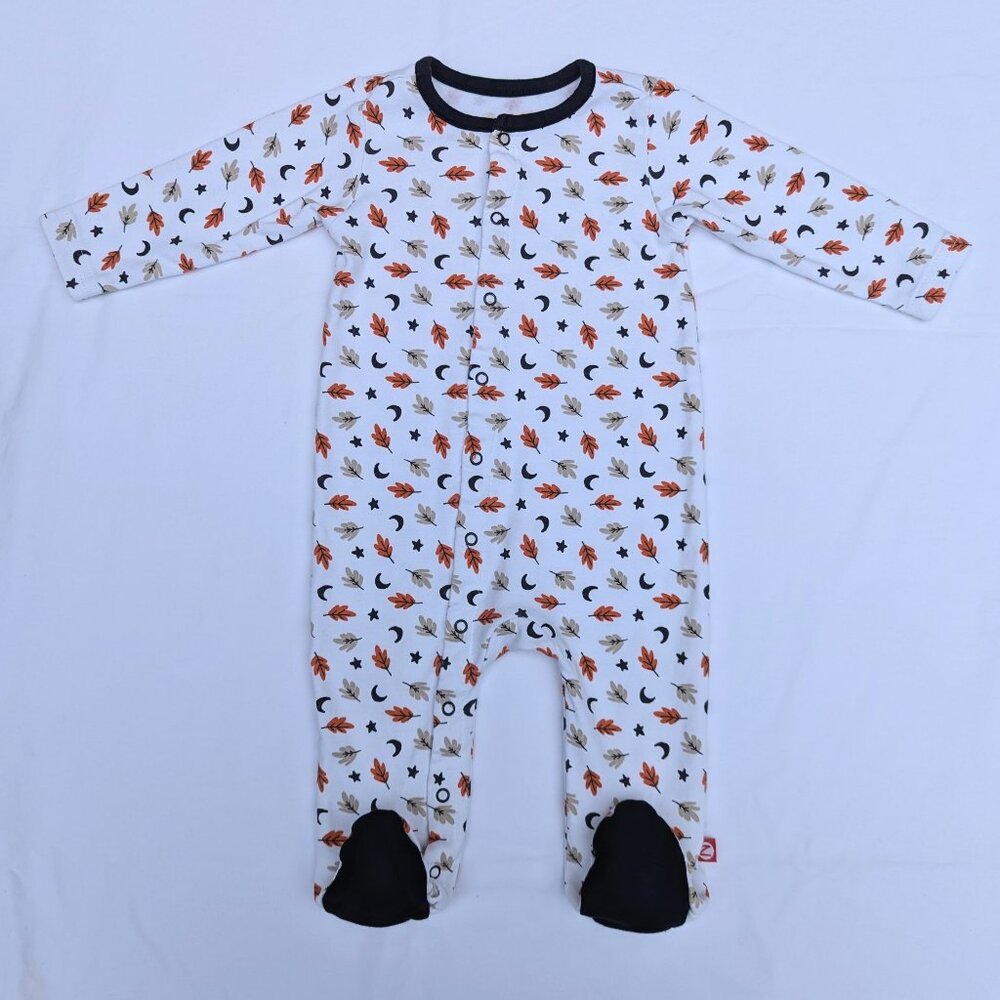 Zutano | Footie Pajamas in Little Leaf Print | 9M